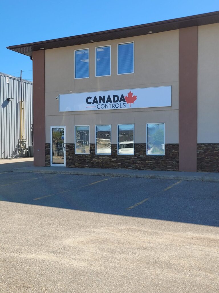 Exterior and signage of the Canada Controls branch at 1825 Macrae Dr in Regina, Saskatchewan